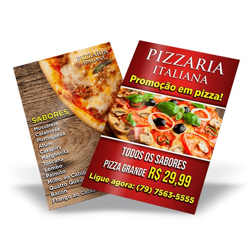 Panfleto De Pizzaria Com Fundo Preto